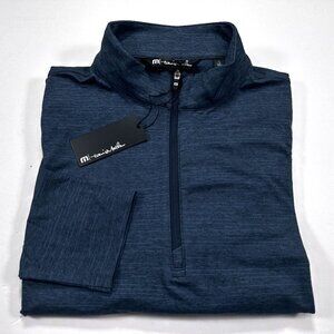 Travis Mathew Women's L Crestview 1/4 Zip Ford Mustang Golf Pullover Indigo NEW